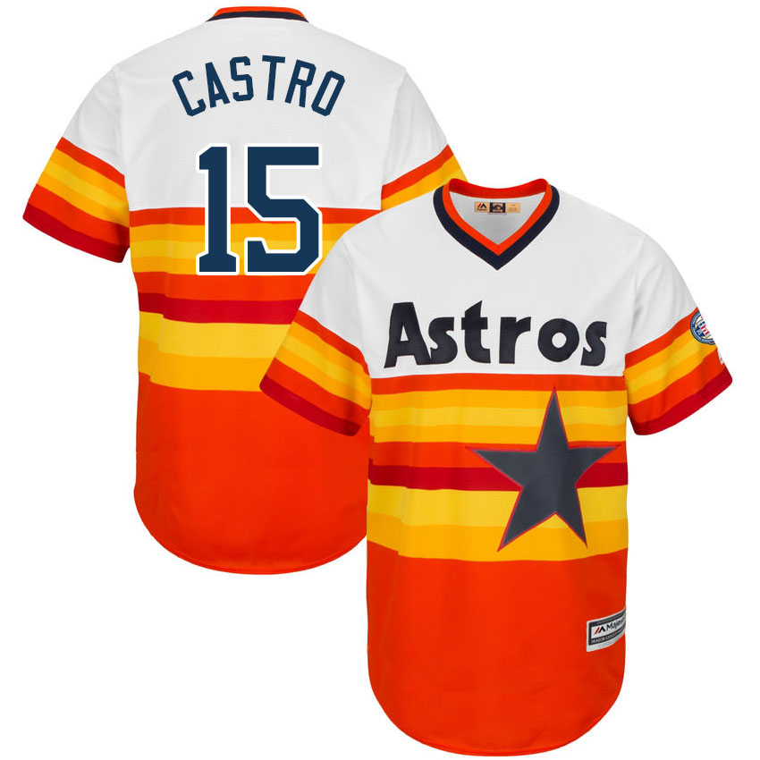 Houston Astros Jason Castro #15 Majestic Orange Authentic Turn Back the Clock Jersey