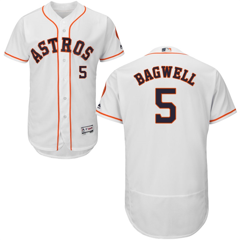 Houston Astros Jeff Bagwell #5 White Home Authentic Collection Flex Base Jersey