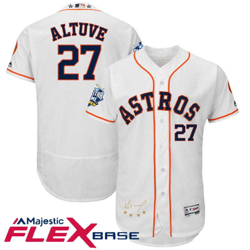 Houston Astros Jose Altuve #27 Majestic White 2016 MLB All-Star Game Signature Flex Base Jersey