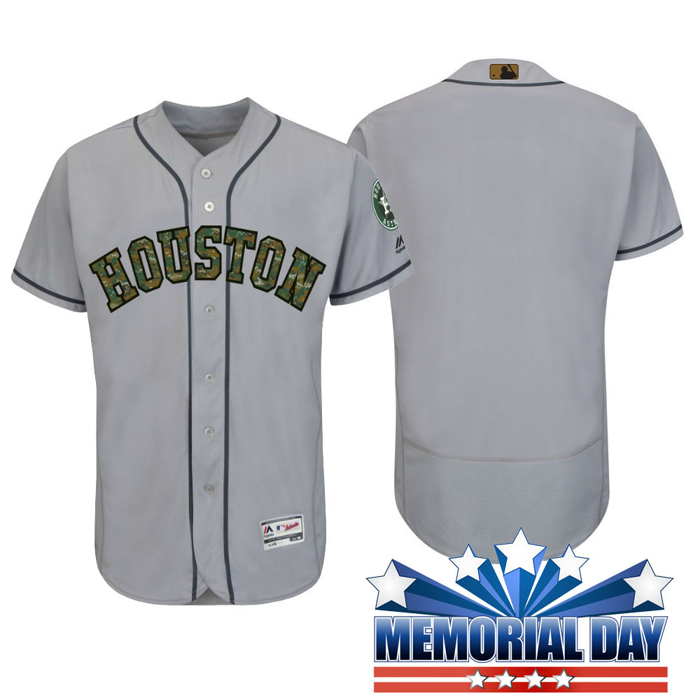 Houston Astros Memorial Day Gray Camo Flex Base Team Jersey