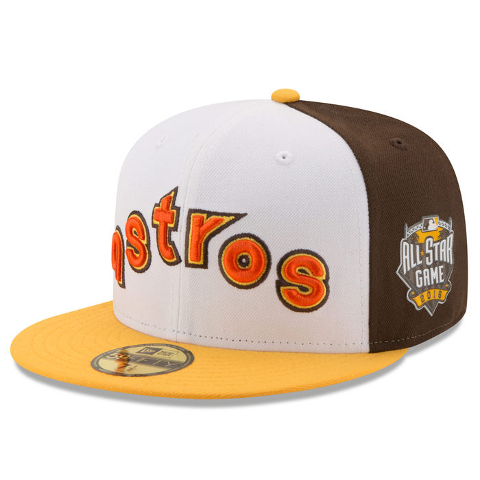 Houston Astros New Era White/Yellow Home Run Derby 2016 All-Star Game Patch Authentic Collection 59FIFTY Fitted Hat