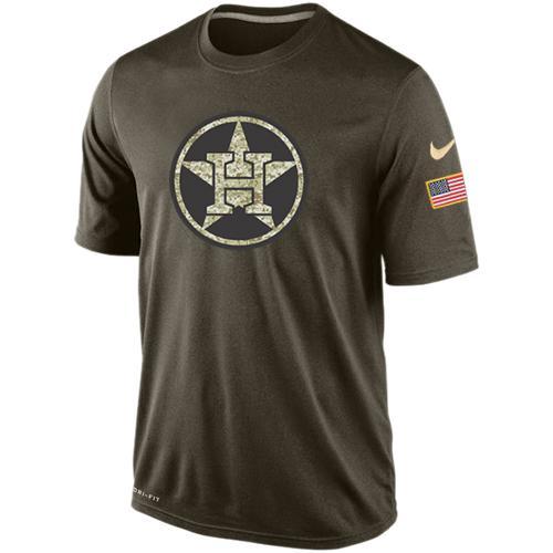 Houston Astros Olive Camo Team Logo Baseball T-Shirt