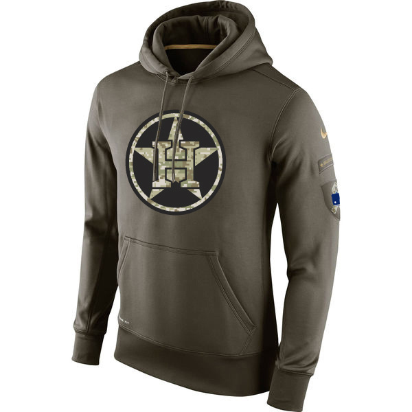 Houston Astros Olive Salute To Service Pullover Hoodie