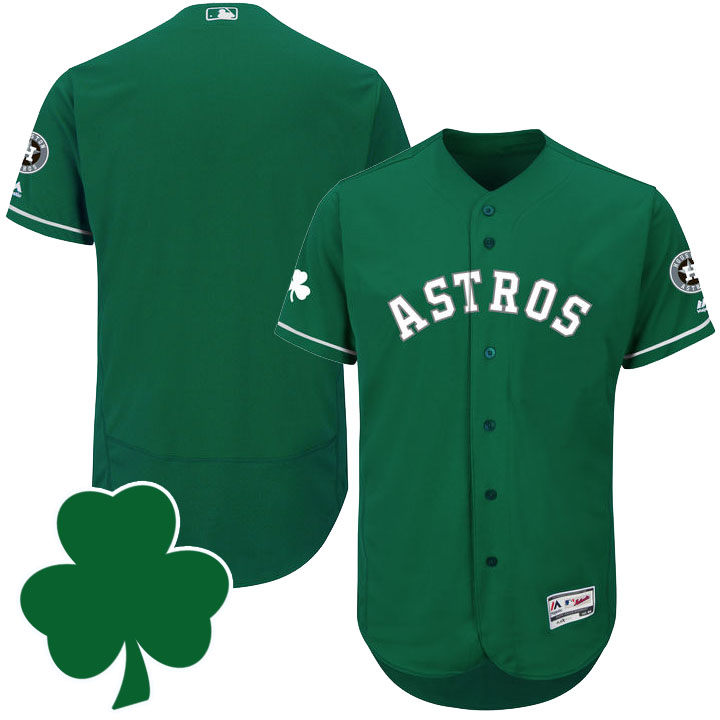 Houston Astros St. Patricks Day Green Celtic Flexbase Authentic Collection Jersey