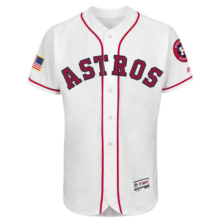 Houston Astros Majestic White 2016 Independence Day Stars & Stripes Flex Base Team Jersey