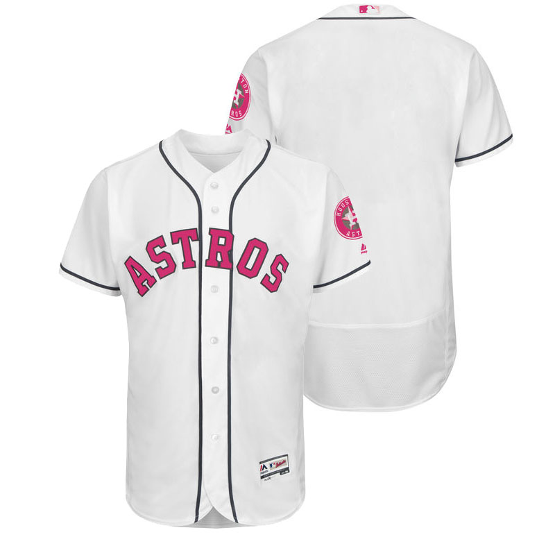 Houston Astros White Home 2016 Mother's Day Flex Base Jersey