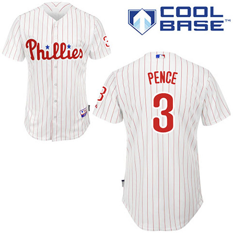 Philadelphia Phillies #3 Hunter Pence Youth White Red Strip Home Cool Base Jersey