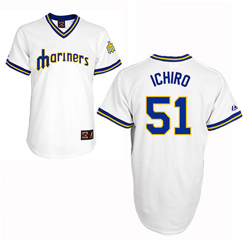 Ichiro Suzuki White Home Cooperstown Throwback Jersey