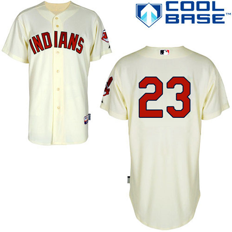 Cleveland Indians #23 Michael Brantley Men's Authentic Cream Alternate Majestic MLB Cool Base Jersey