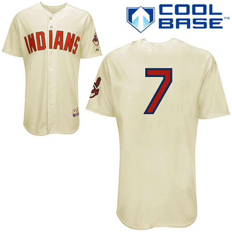 Cleveland Indians #7 Matt LaPorta Cream Alternate Home Cool Base Jersey