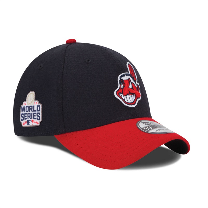 Cleveland Indians Navy 2016 American League Champions World Series Patch 39THIRTY Hat