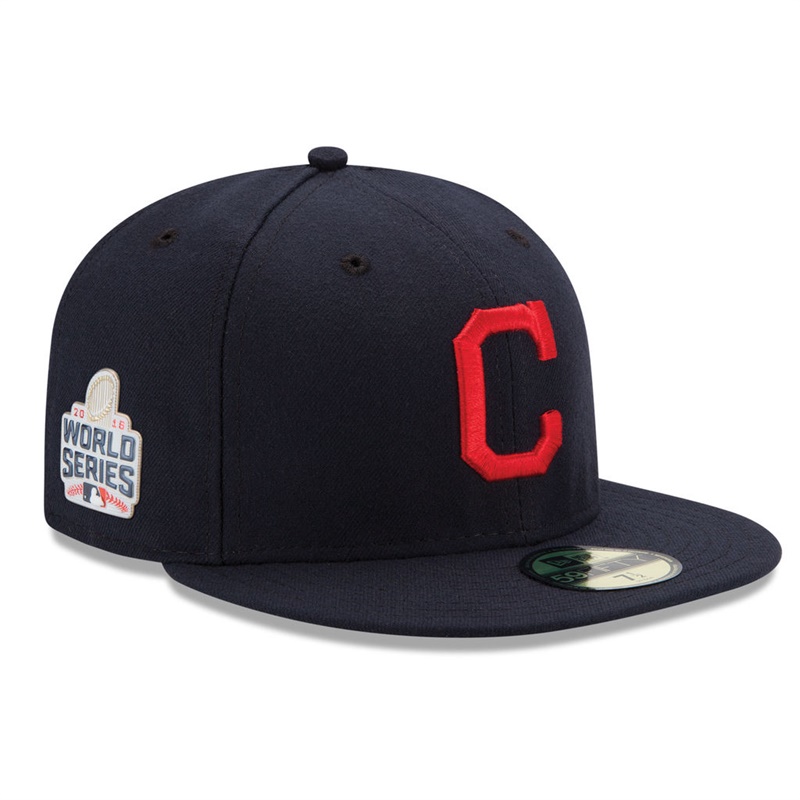 Cleveland Indians Navy 2016 American League Champions World Series Patch 59FIFTY Hat