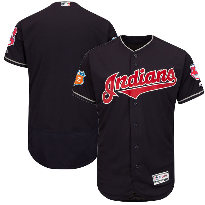 Cleveland Indians Navy Spring Training Flexbase Authentic Collection Team Jersey