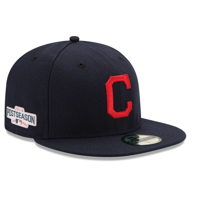 Cleveland Indians Navy 2016 Postseason Side Patch 59FIFTY Fitted Hat