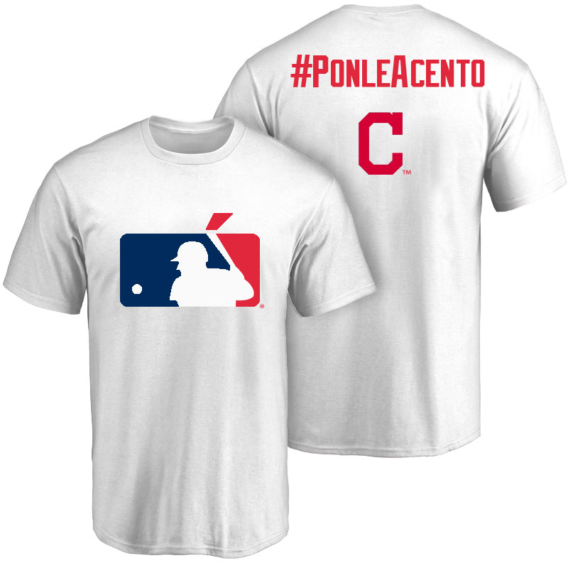 Cleveland Indians White Hispanic Heritage Month PonleAcento T-Shirt