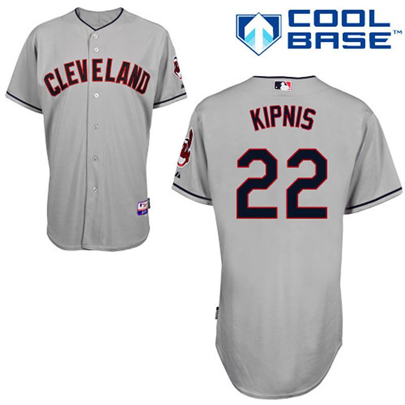 Cleveland Indians #22 Jason Kipnis Men's Authentic Grey Road Majestic MLB Cool Base Jersey