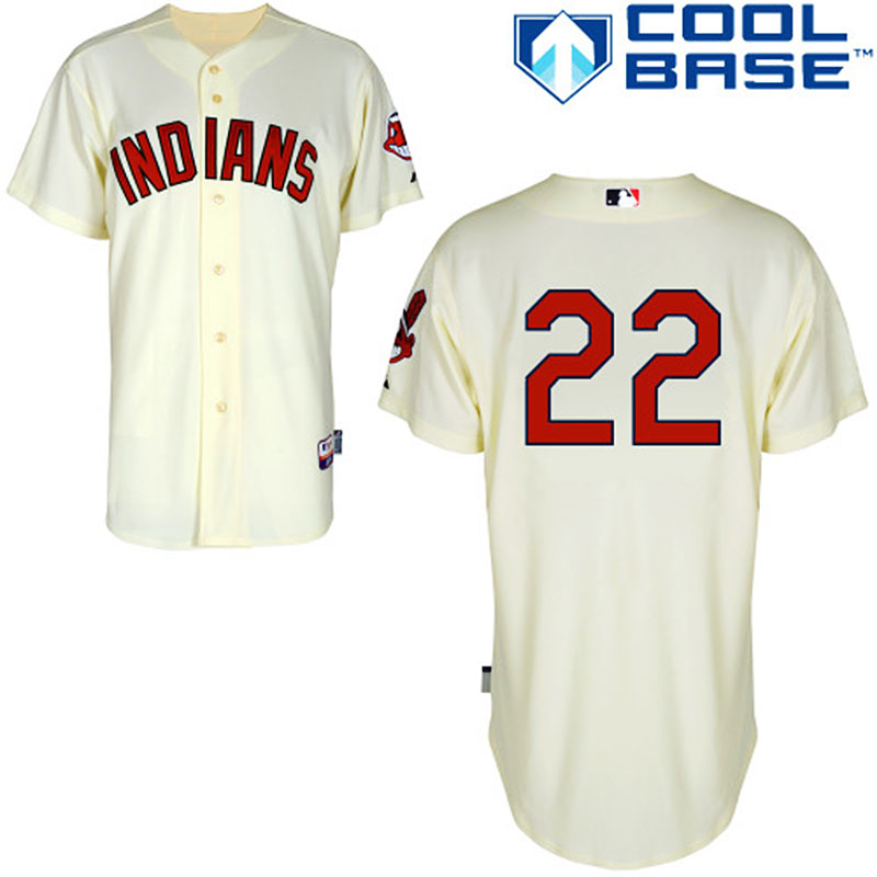 Cleveland Indians #22 Jason Kipnis Men's Authentic Cream Alternate Majestic MLB Cool Base Jersey