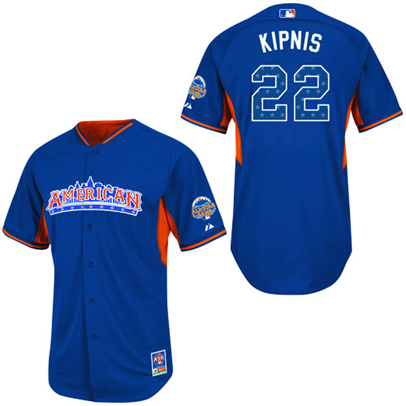 Cleveland Indians #22 Jason Kipnis Men's Authentic Royal Blue American League 2013 All Star BP Majestic MLB Jersey