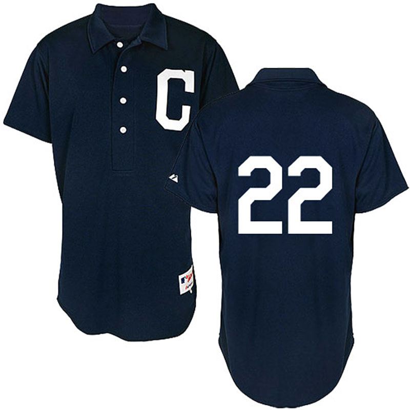 Cleveland Indians #22 Jason Kipnis Men's Authentic Navy Blue 1902 Turn Back The Clock Majestic MLB Jersey