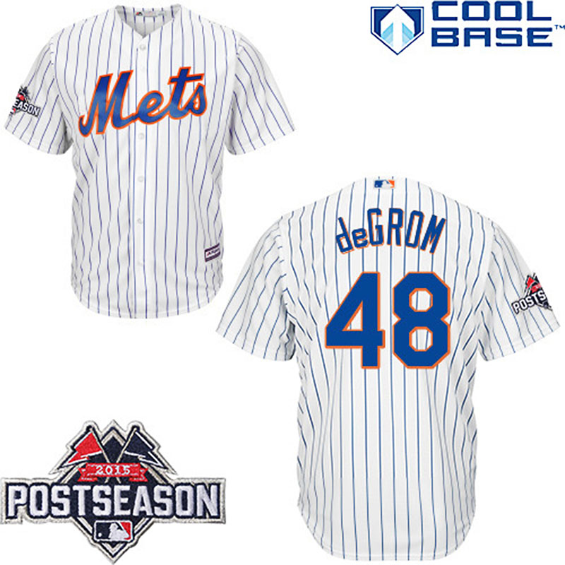 New York Mets #48 Jacob deGrom White Cool Base Home Jersey