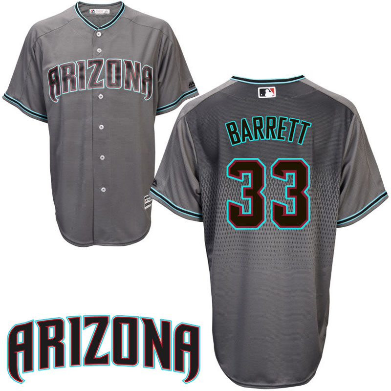 Arizona Diamondbacks Jake Barrett #33 Gray/Aqua Official Cool Base Jersey