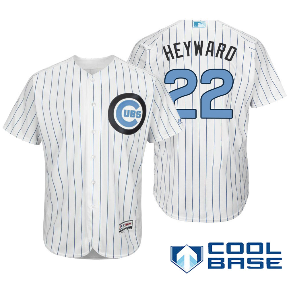 Chicago Cubs #22 Jason Heyward Majestic White Fashion 2016 Father's Day Cool Base Jersey