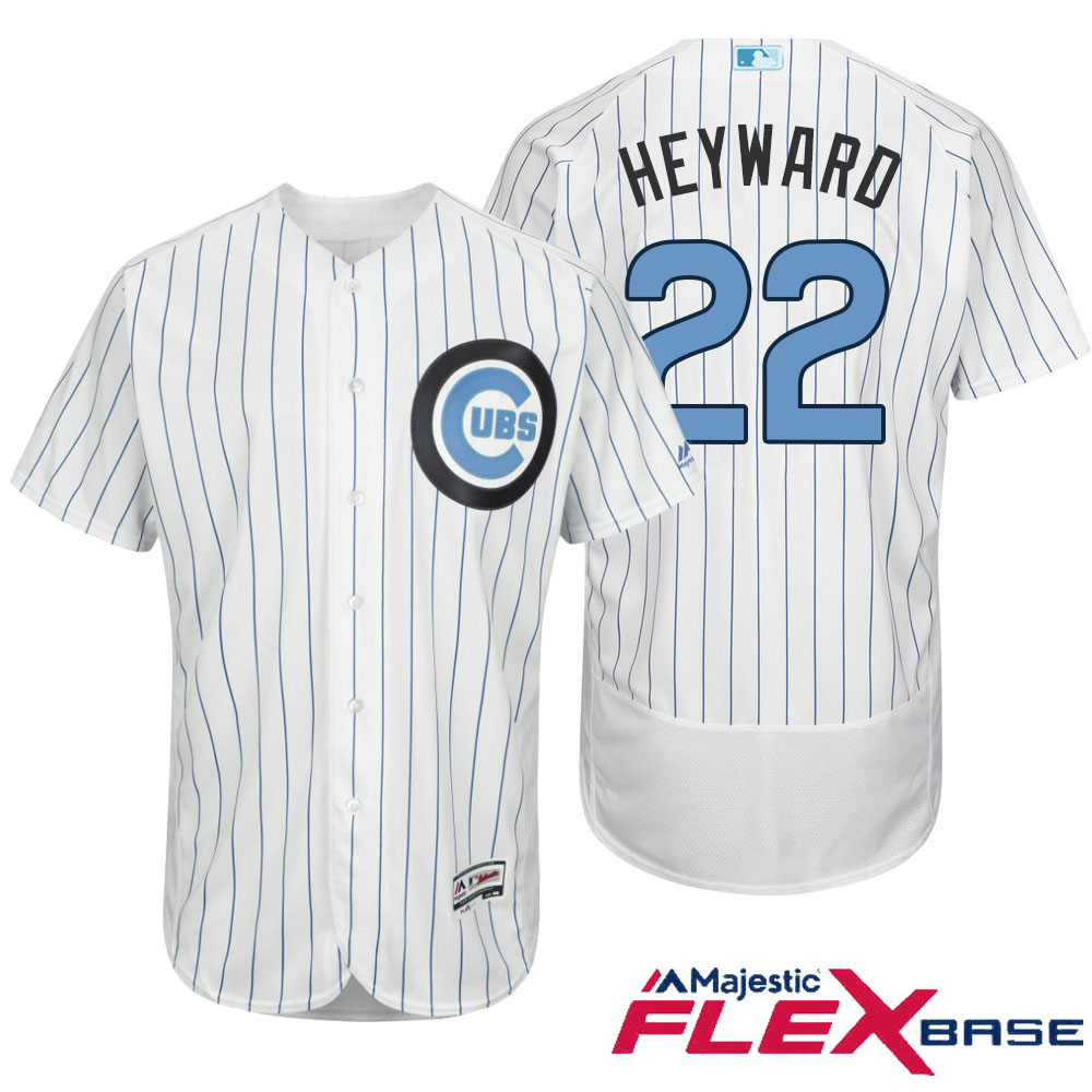 Chicago Cubs #22 Jason Heyward Majestic White Fashion 2016 Father's Day Flex Base Jersey