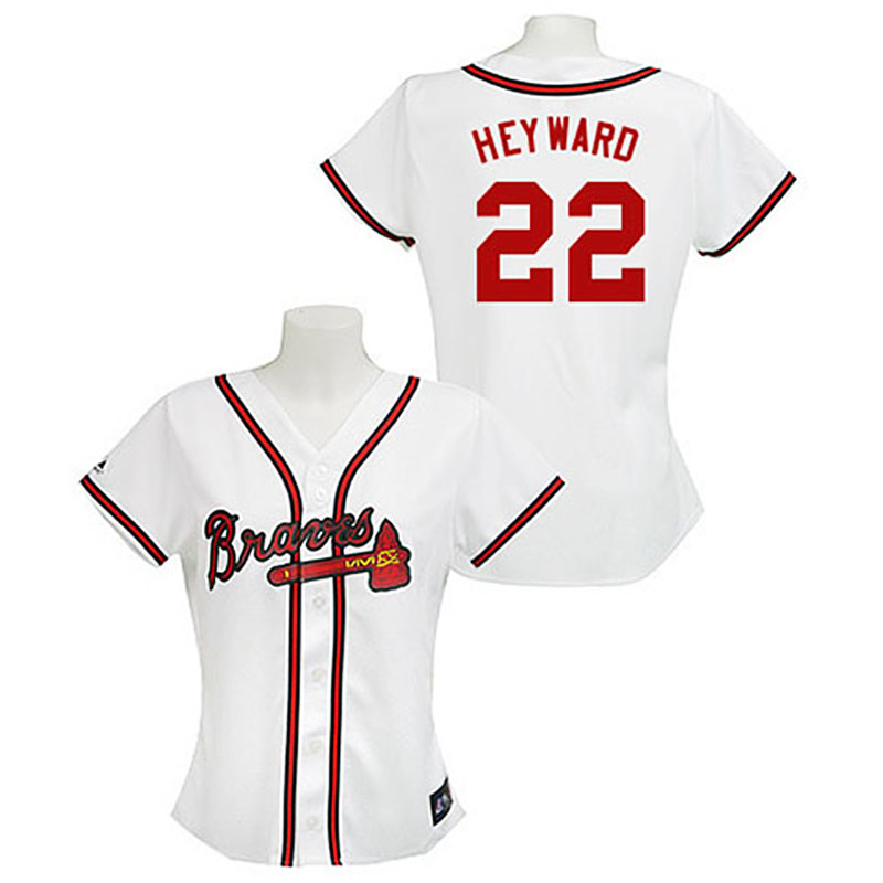 Atlanta Braves #22 Jason Heyward White Home Women's Fashion Jersey