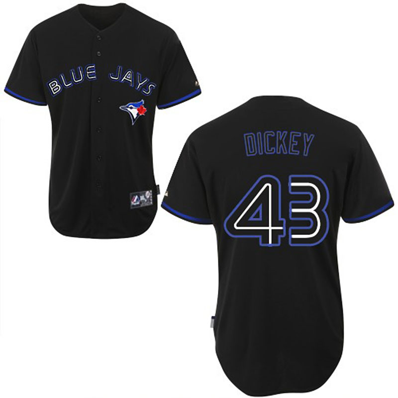 Toronto Blue Jays #43 R.A. Dickey Men's Authentic Black Fashion Majestic MLB Jersey