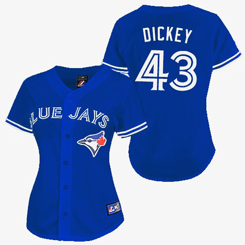 Toronto Blue Jays #43 R.A. Dickey Women's Authentic Royal Blue Majestic MLB Jersey