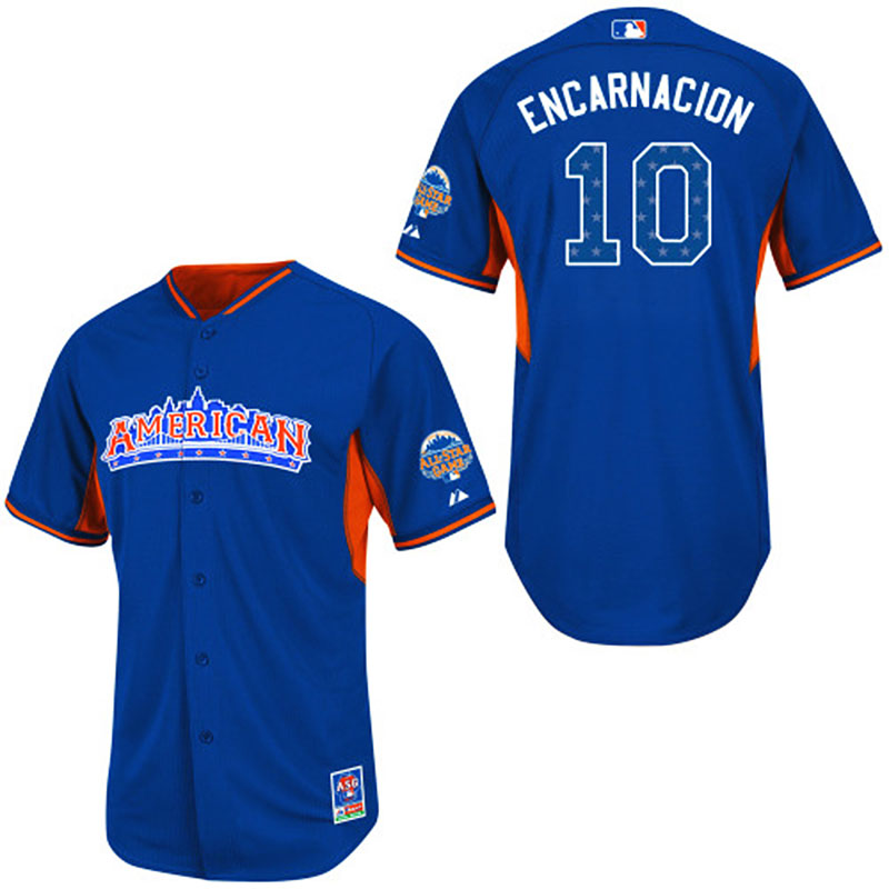 Toronto Blue Jays #10 Edwin Encarnacion Men's Authentic Royal Blue American League 2013 All Star BP Majestic MLB Jersey