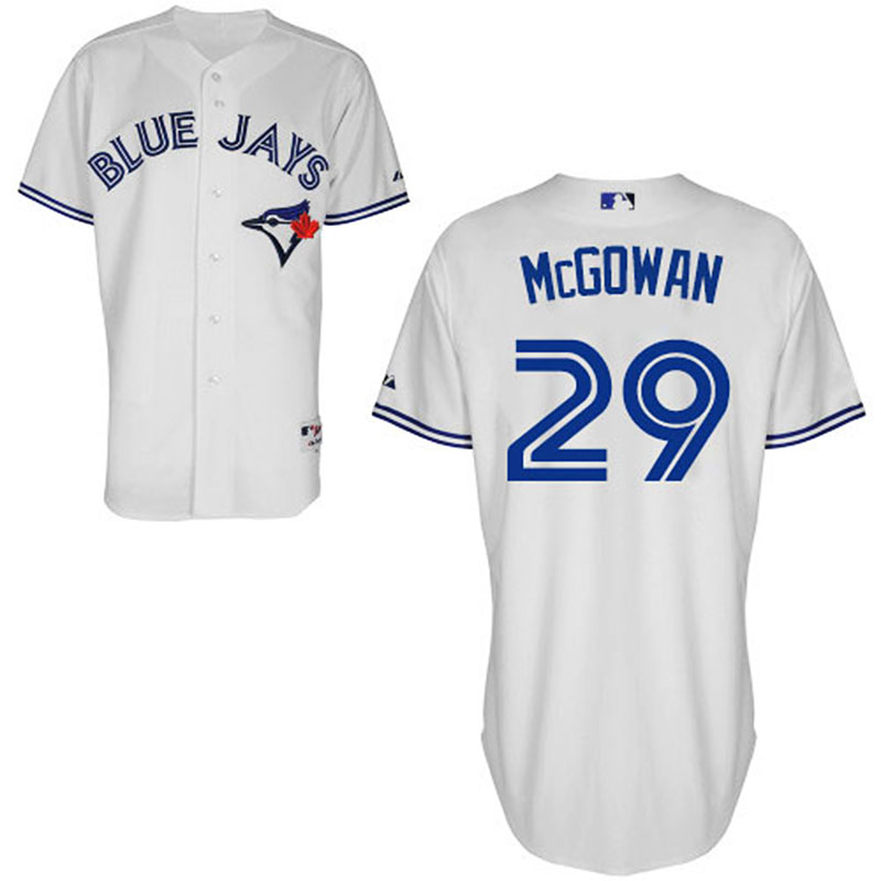 Toronto Blue Jays #29 Dustin McGowan Men's Authentic White Home Majestic MLB Jersey