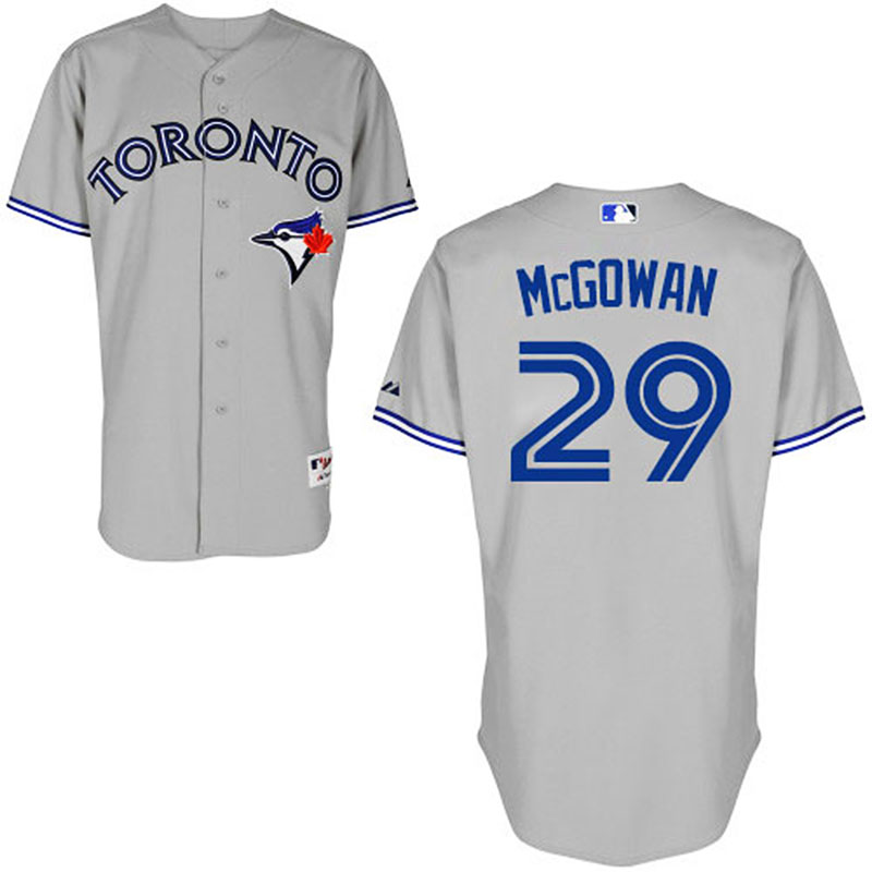 Toronto Blue Jays #29 Dustin McGowan Men's Authentic Grey Road Majestic MLB Jersey