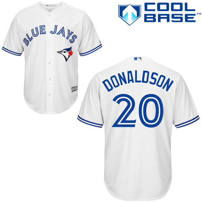 Toronto Blue Jays #20 Josh Donaldson Men's Authentic White Home Majestic MLB Jersey