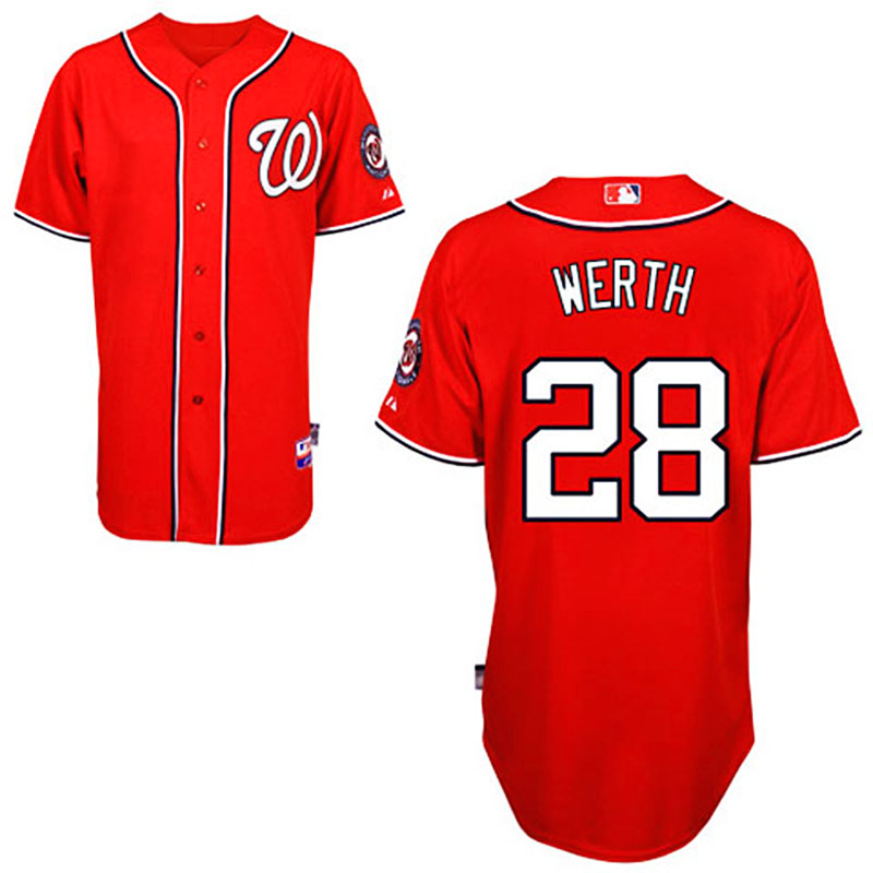 Washington Nationals #28 Jayson Werth Youth Red 2011 Alternate 1 Cool Base Jersey