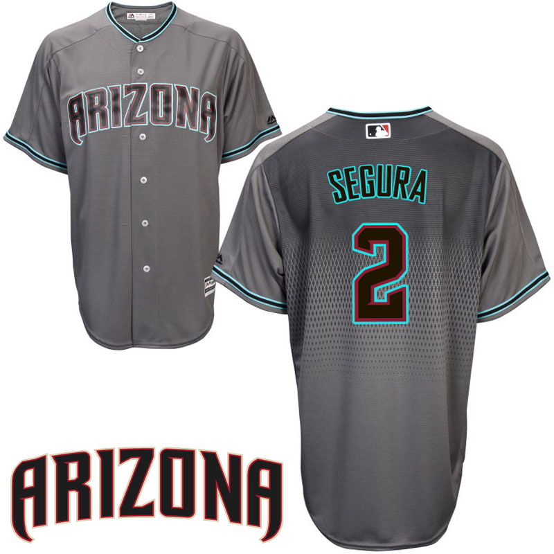 Arizona Diamondbacks Jean Segura #2 Gray/Aqua Official Cool Base Jersey