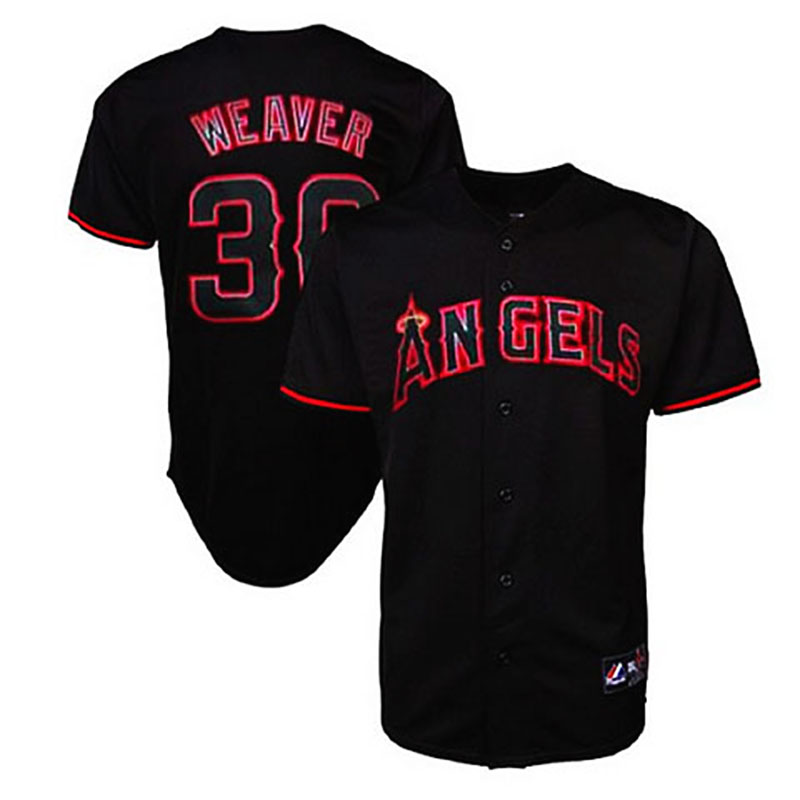 Los Angeles Angels of Anaheim #36 Jered Weaver Black Fashion Jersey