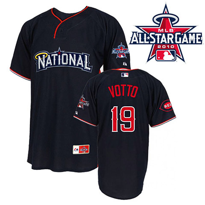 Cincinnati Reds #19 Joey Votto National League 2010 All Star BP Blue Jersey