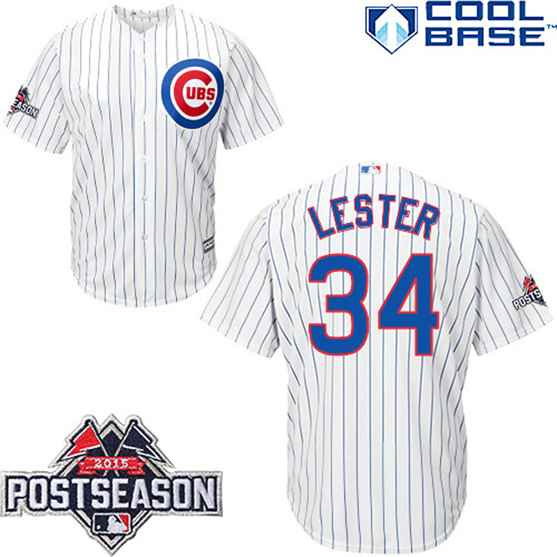 Chicago Cubs #34 Jon Lester White Cool Base Home Jersey