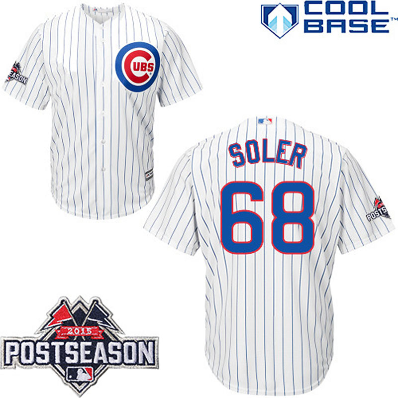 Chicago Cubs #68 Jorge Soler White Cool Base Home Jersey