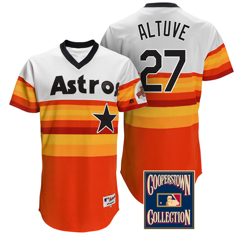 Jose Altuve #27 Houston Astros Multi Throwback Turn Back The Clock Jersey