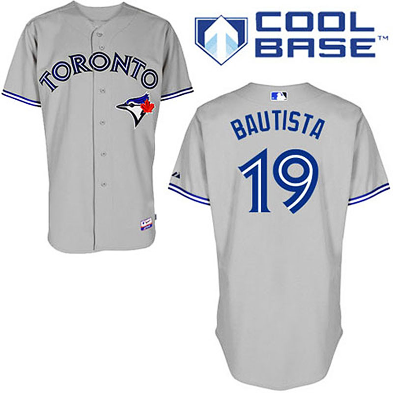 Toronto Blue Jays #19 Jose Bautista Grey Road Cool Base 2012 Jersey