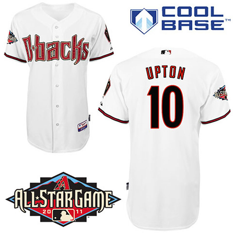 Arizona Diamondbacks #10 Justin Upton White Home Cool Base w/2011 All-Star Patch Jersey