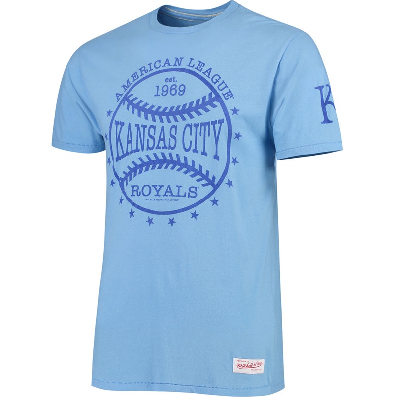 Mens Kansas City Royals Batted Ball Light Blue Tailored T-Shirt