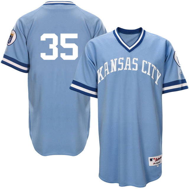 Kansas City Royals Eric Hosmer #35 Light Blue 1976 Turn Back the Clock Authentic Player Jersey