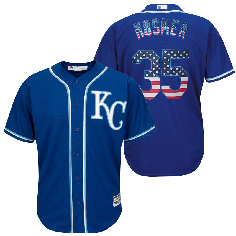 Kansas City Royals Eric Hosmer #35 Royal Stars and Stripes Cool Base Jersey