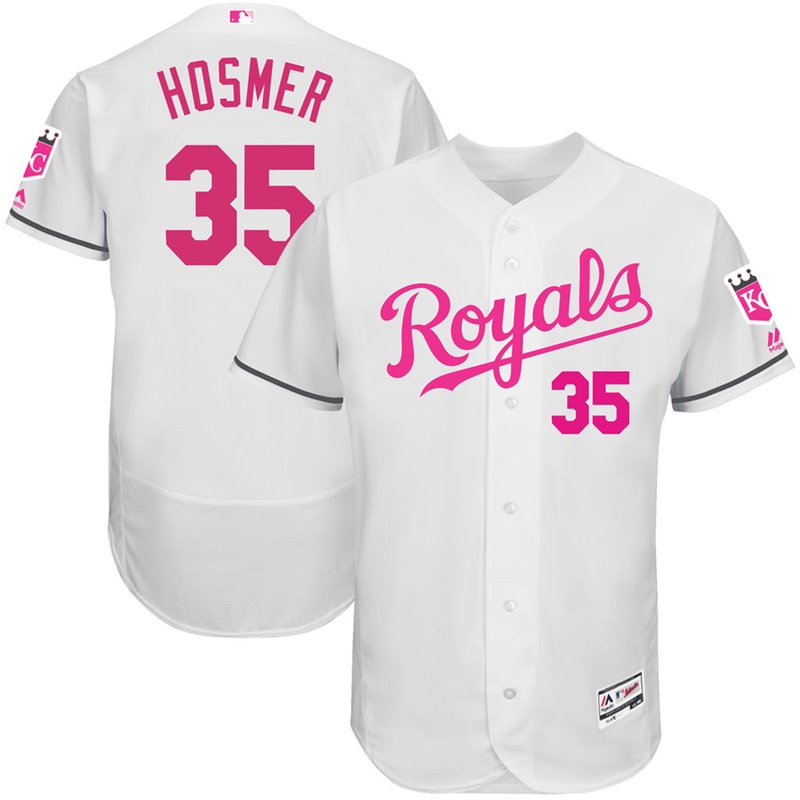 Eric Hosmer #35 Men Kansas City Royals 2017 Mother's Day White Flex Base Jersey