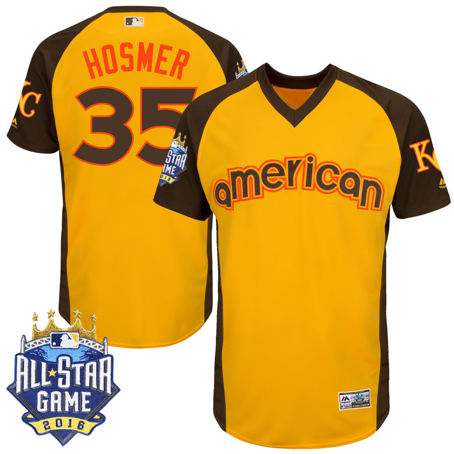 Kansas City Royals Eric Hosmer #35 Yellow 2016 MLB All-Star Game MVP Batting Practice Cool Base Jersey