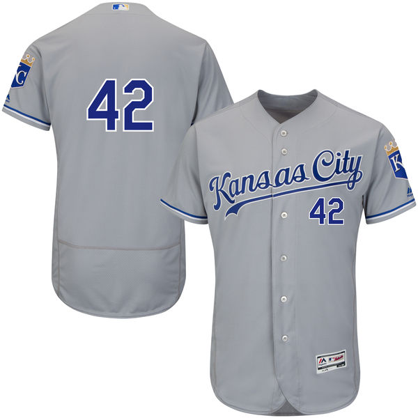 Kansas City Royals Jackie Robinson #42 Majestic Gray Authentic Collection Flexbase Jersey