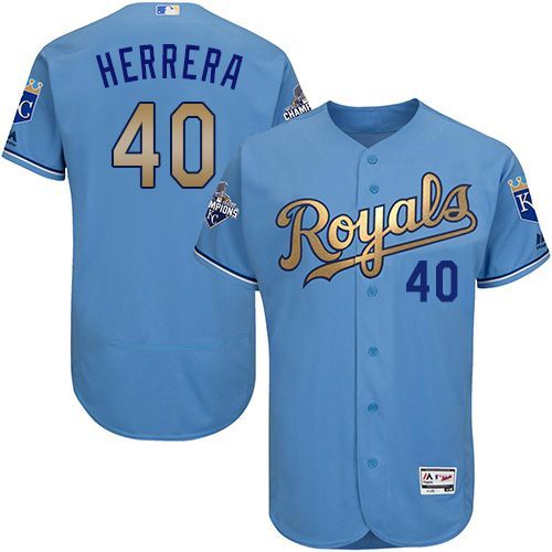 Kansas City Royals Kelvin Herrera #40 Royal World Series Champions Gold Program Flex Base Player Jersey